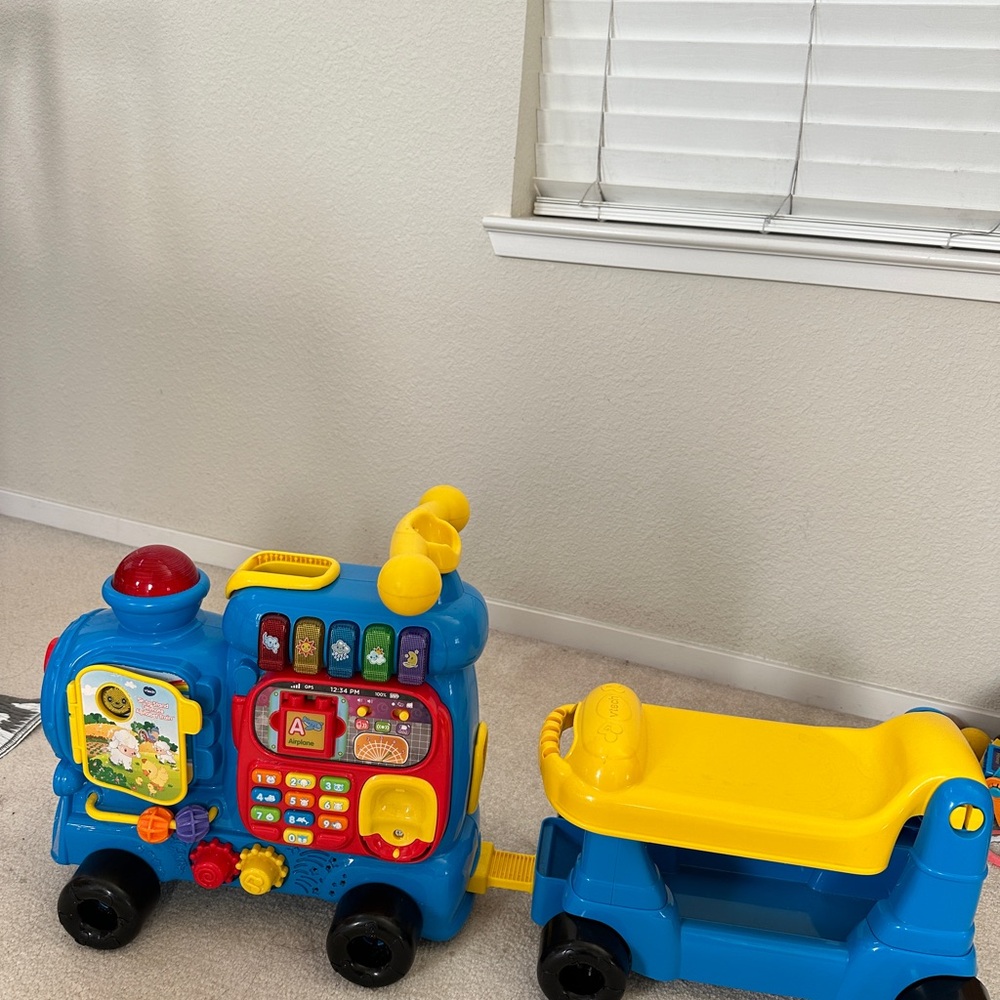 Vtech Interactive Blue and Yellow Train Toy